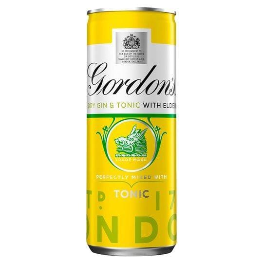 Gordons & Tonic With Elderflower 250ml Can - Bevvys2U